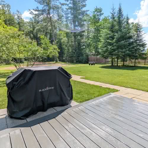 Просторная лужайка на территории нашего дома отдыха в Игл-Ривер, предоставляющая детям безопасное и веселое место для игр на свежем воздухе у озера.